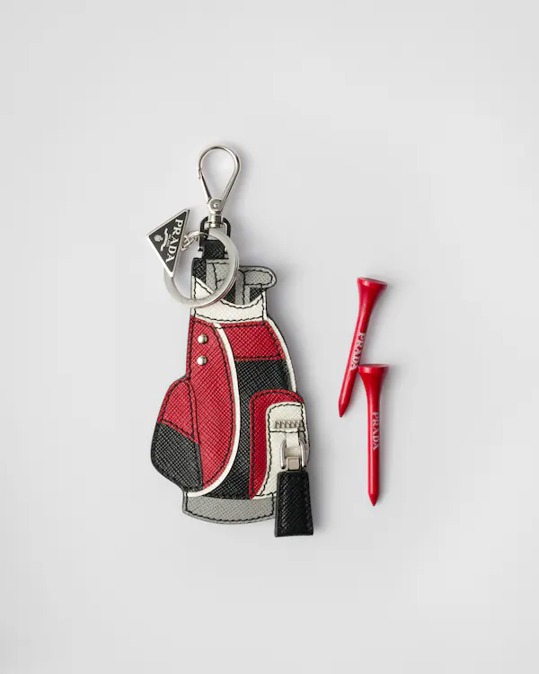 Adorno para bolso de palos de golf de cuero Saffiano
