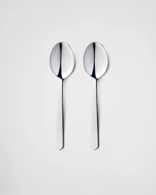 Juego de dos cucharitas de acero inoxidable