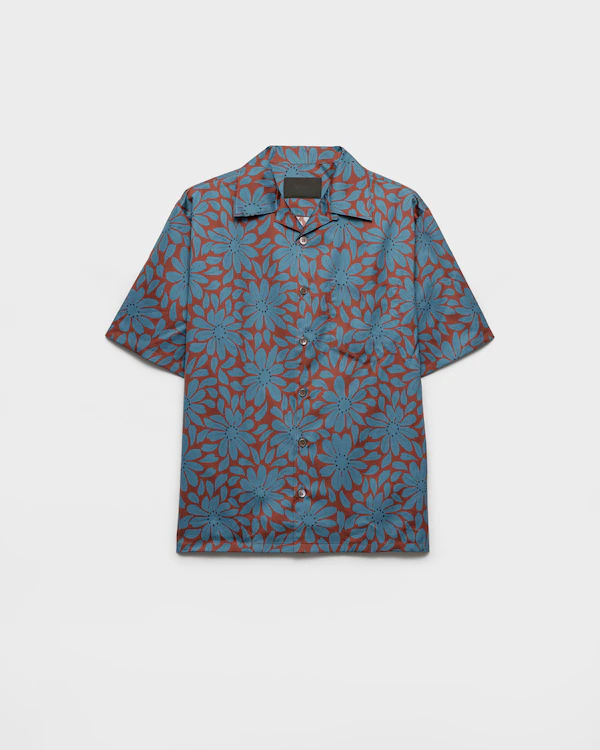Camisa de mezcla de algodón manga corta