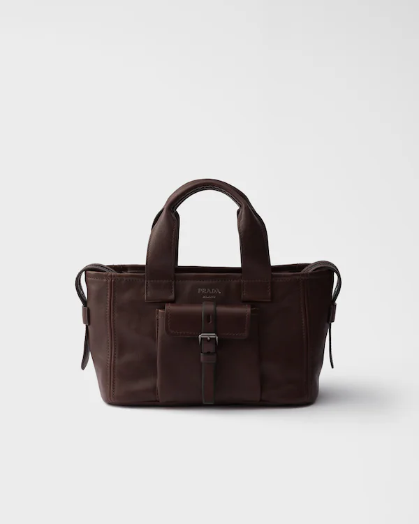 Bolso bandolera de cuero Prada Route mediano