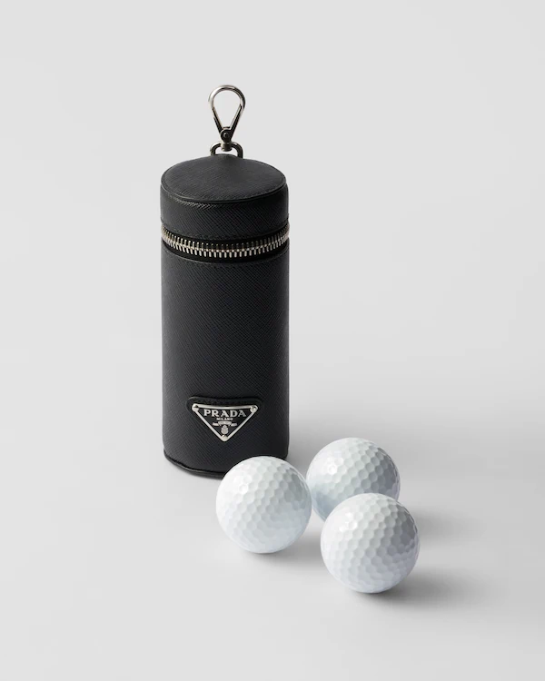 Estuche de bolas de golf de cuero Saffiano