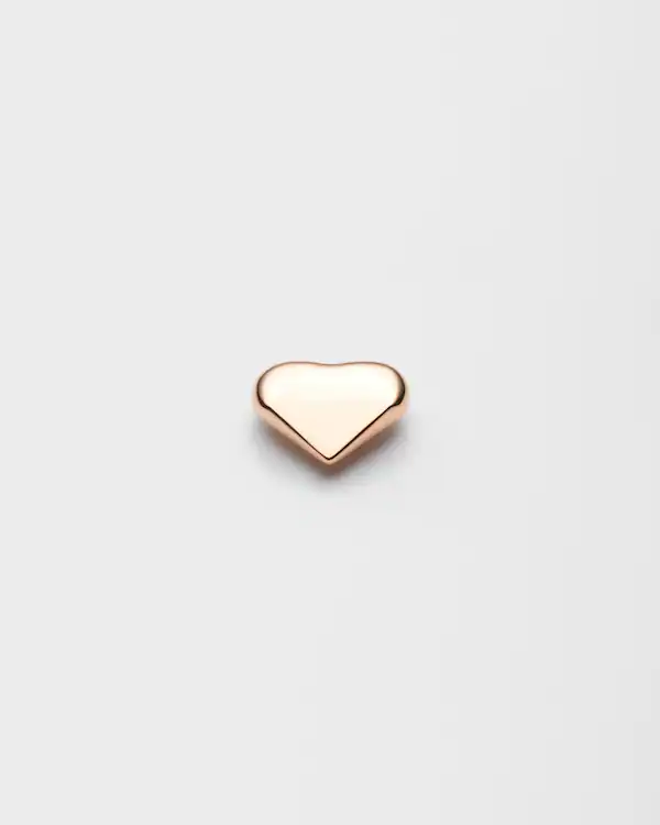 Aro individual de corazón nano de oro eterno en oro rosa