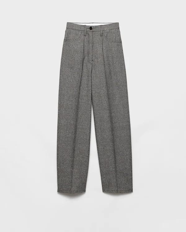 Pantalones de lana mouliné con estampado Prince of Wales
