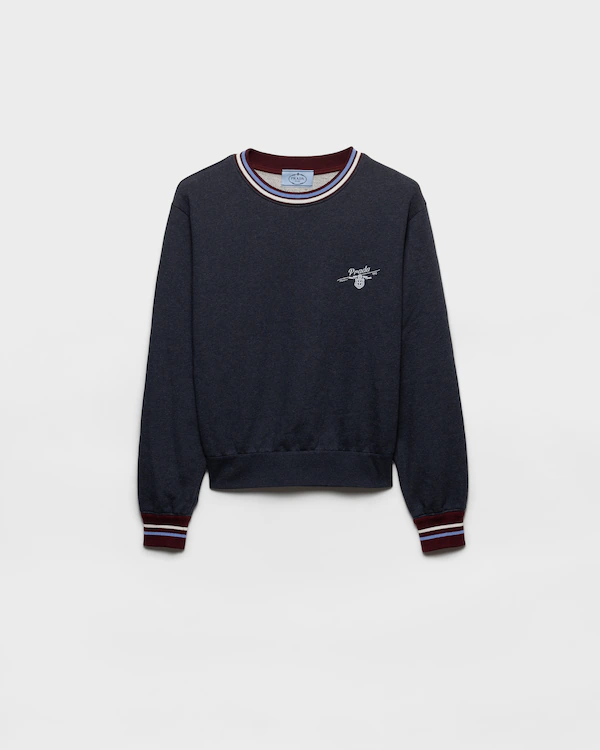 Sudadera de felpa de algodón con cuello redondo