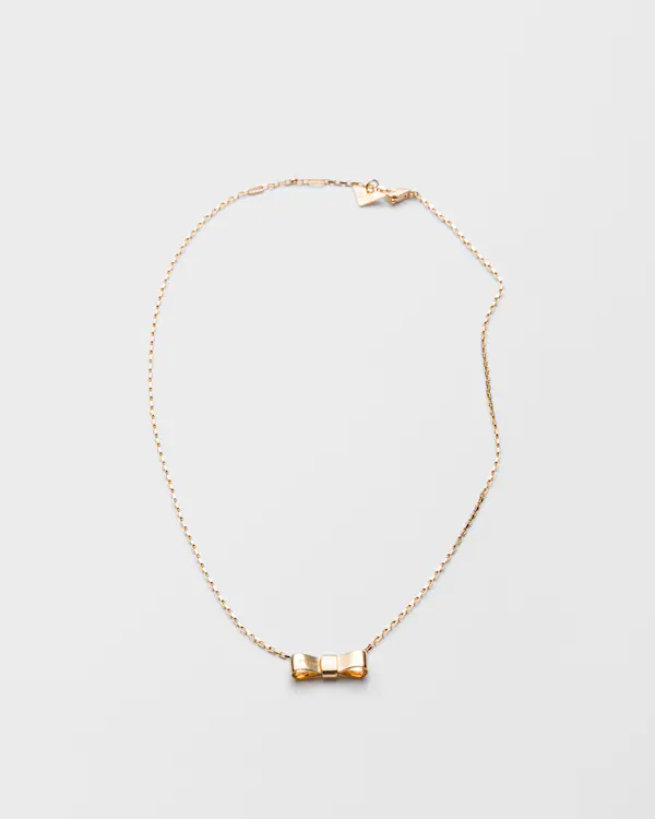 Collar con colgante de lazo dorado eterno - dorado amarillo