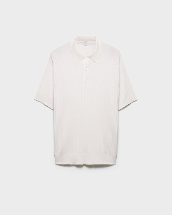 Camiseta polo de cachemira y seda