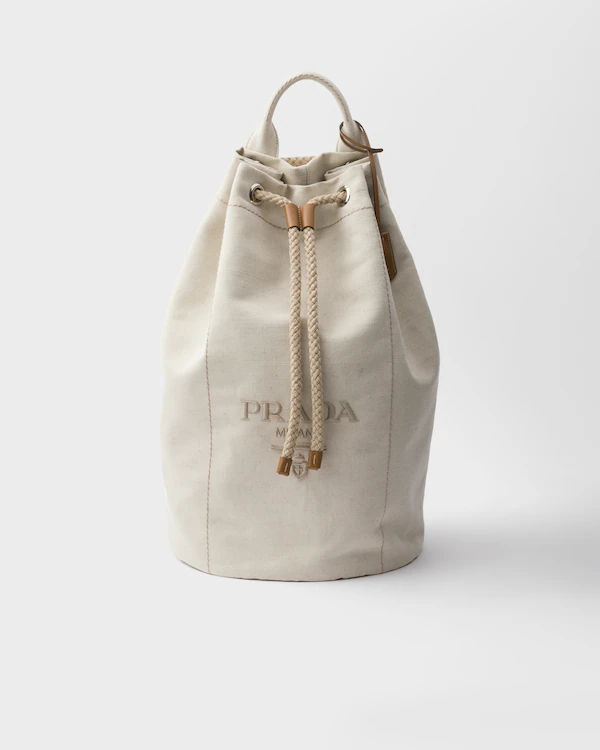 Bolsa de viaje con cordón de mezcla de lino