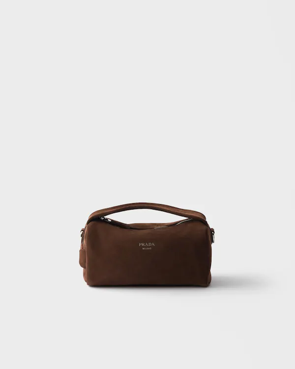 Bolso de hombro de cuero de ante