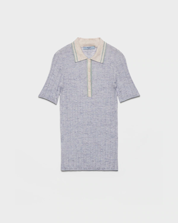 Polo de lana de cashmere, seda y lino