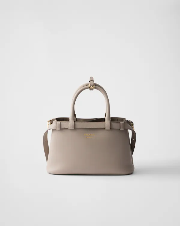 Bolso de mano pequeño de cuero Prada con hebilla y correa doble