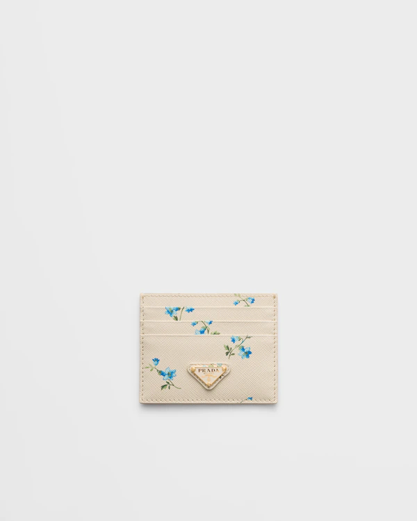 Porta tarjetas de cuero Saffiano estampado