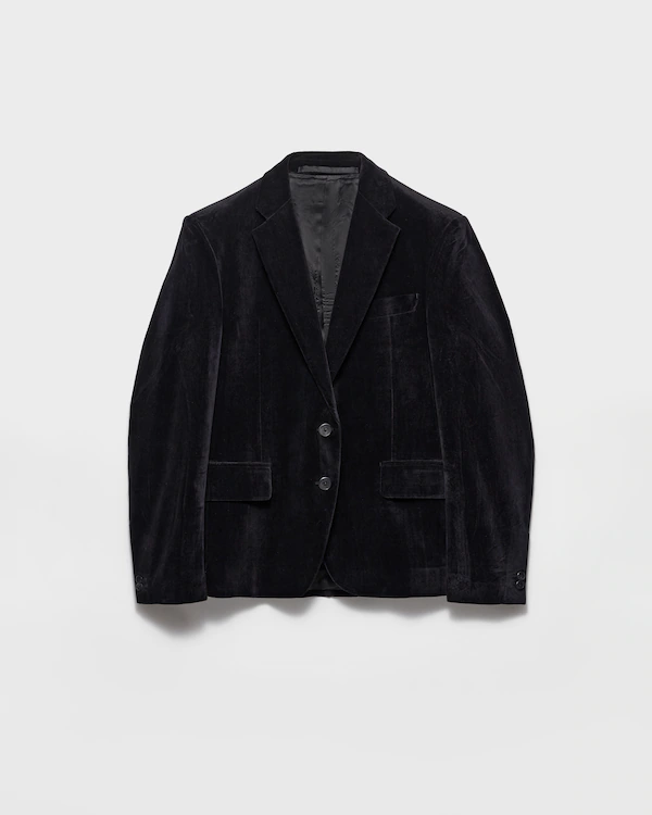Chaqueta de terciopelo de un solo botón