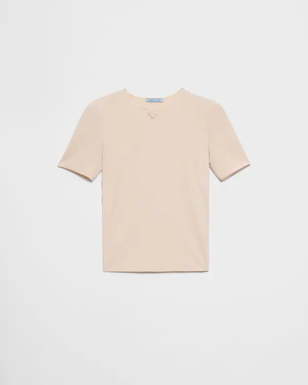Camiseta de tejido elástico de manga corta