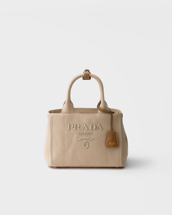 Bolso de lona de algodón pequeño Prada Jardinière