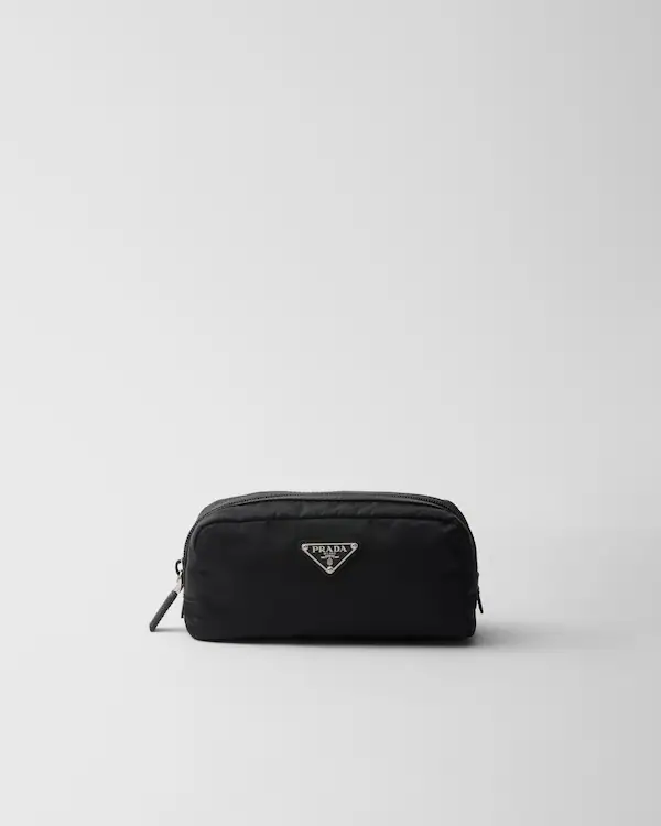 Necessaire de Re-Nylon y cuero Saffiano