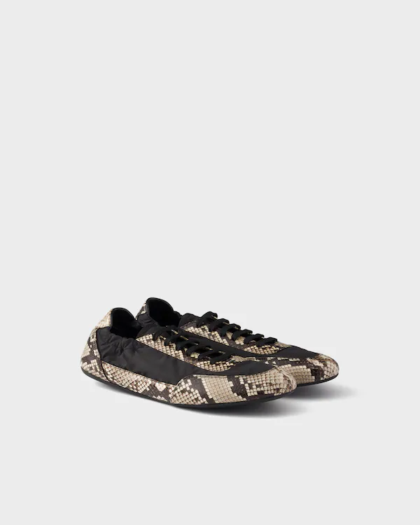 Zapatillas de cuero Ayers estampado y Re-Nylon plegables
