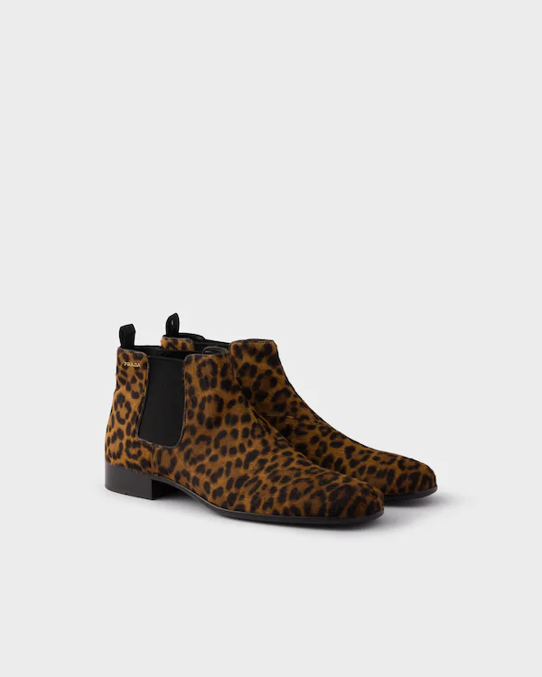 Botines de cuero estampado