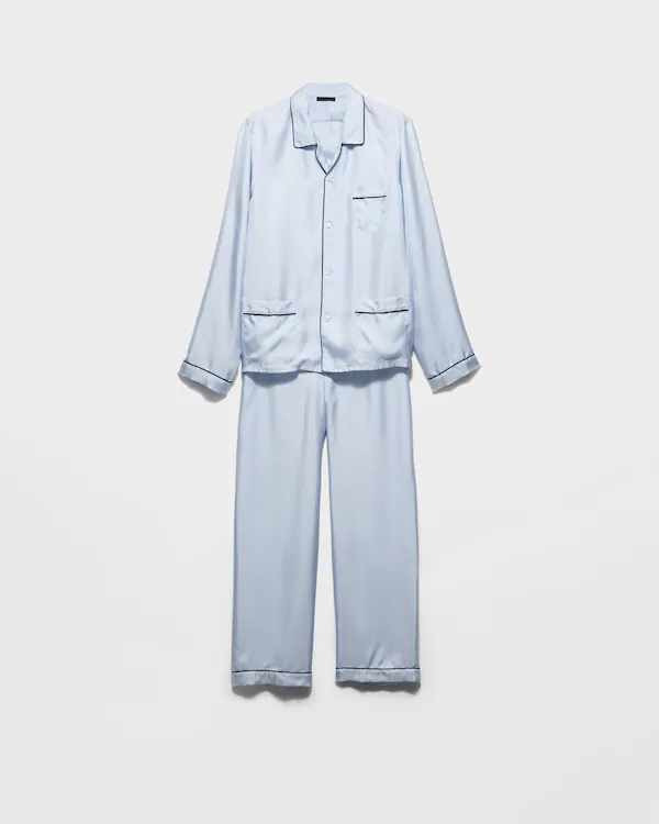 Pijamas de tafetán de seda