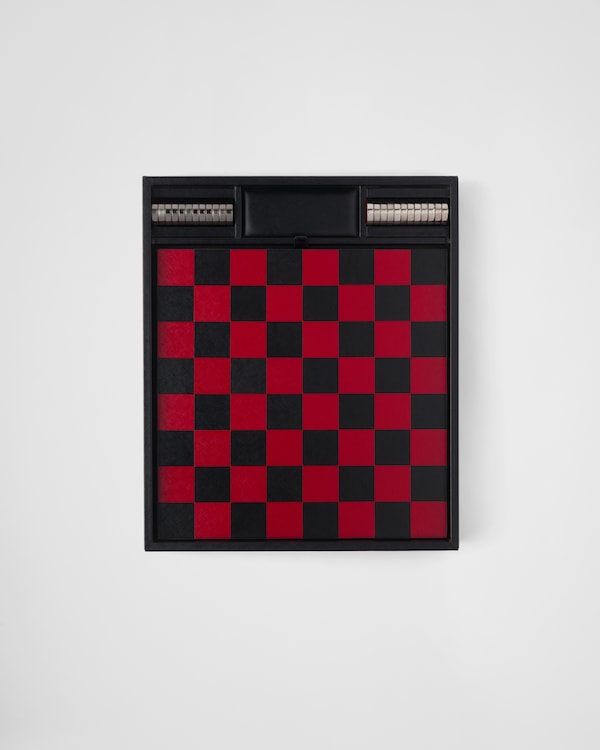 Juego de damas de cuero Saffiano