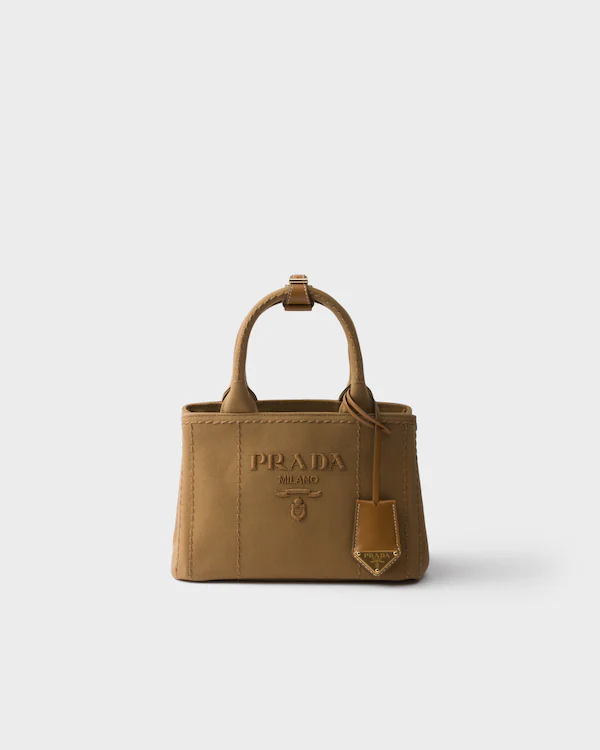 Bolso de mano Prada Jardinière mini de lona de algodón